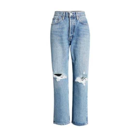 AGOLDE Lana Crop Mid Rise Vintage Straight Jeans Cornerstone Cut Off - Picture 3 of 9